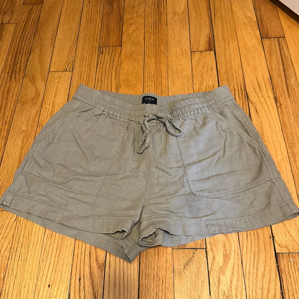 Jcrew women’s linen shorts sz XS olive green